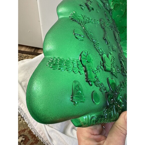 Vintage 3 PC  plastic Christmas Serving Tray Set 3 Green Christmas tree Trays - Picture 5 of 10